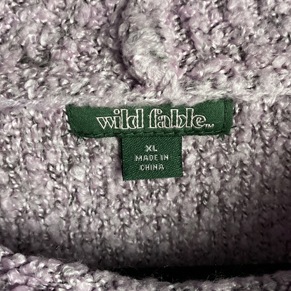 Cropped Purple Boucle Mock Neck Sweater ( size XL ) - Picture 3 of 3